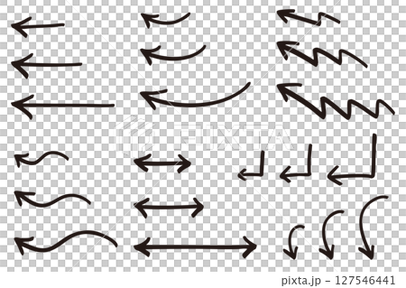 Easy to use simple hand-drawn arrow set (black) 127546441