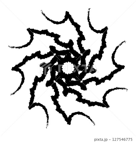 墨で描いたギザギザの渦のベクターイラスト3 127546775