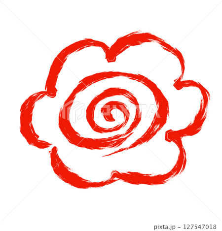 赤い筆書きの花丸マーク 127547018