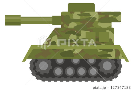 横から見た戦車のかわいいイラスト 127547188