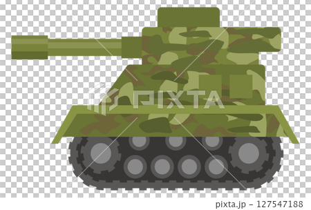 横から見た戦車のかわいいイラスト 127547188