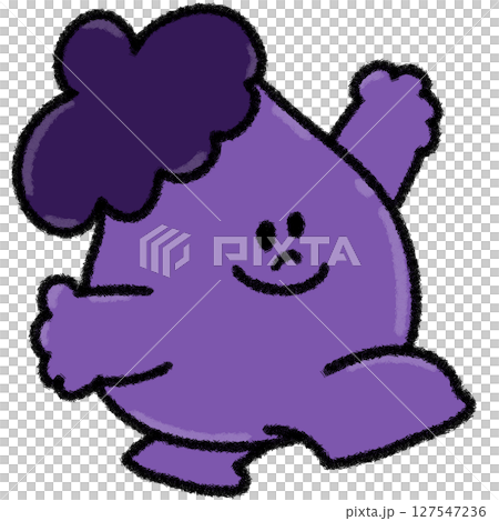 にっこり走るナスのゆるかわイラスト 127547236