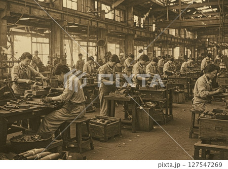 【AI生成】タイムスリップ(戦前・戦中・軍需工場) 【AI生成】タイムスリップ(戦前・戦中・軍需工場) 127547269