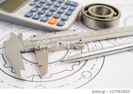 Engineering and precision tools with metal ball bering, mechanical industrial. Engineering and precision tools with metal ball bering, mechanical industrial. 127547683