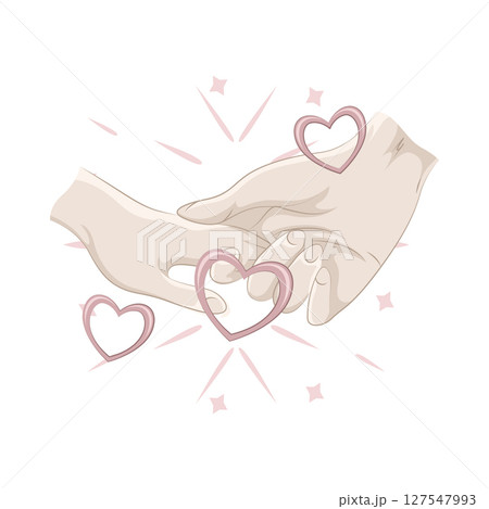 Illustration of Couple holding hands 127547993