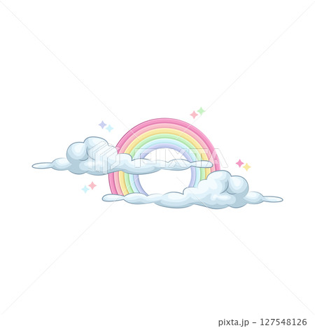 Illustration of Cloud and Rainbow 127548126