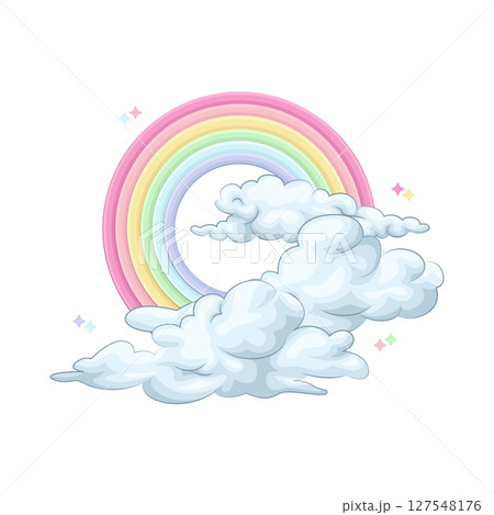 Illustration of Cloud and Rainbow 127548176