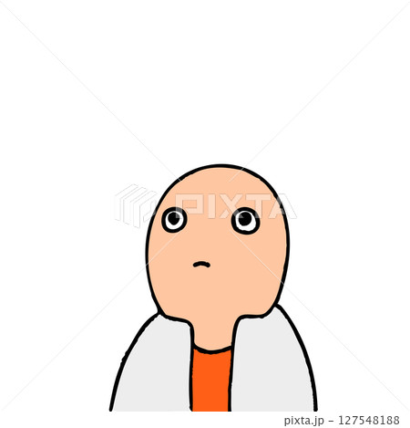 呆然と上を見ている男性のイラスト（なんでこんなことに・・） 127548188