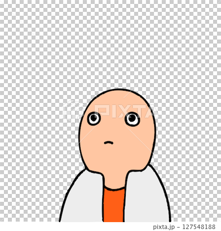 呆然と上を見ている男性のイラスト（なんでこんなことに・・） 127548188