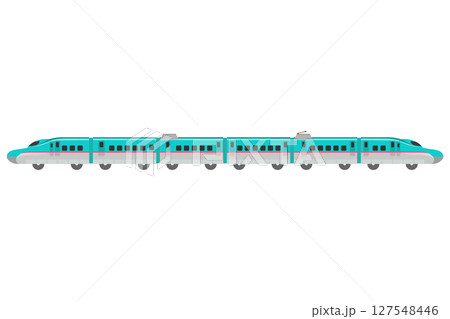 おもちゃ風の新幹線E5系の6両つないだイラスト 127548446