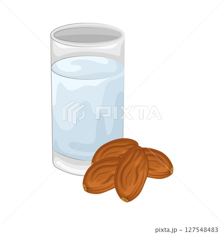 Illustration of Date fruit and water Illustration of Date fruit and water 127548483