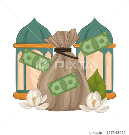 Illustration of Infaq Illustration of Infaq 127548953