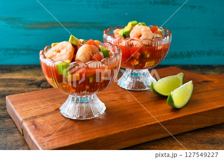 エビのカクテル(コクテル・デ・カマロン、コクテル・デ・カマロネス)(メキシコ料理) エビのカクテル(コクテル・デ・カマロン、コクテル・デ・カマロネス)(メキシコ料理) 127549227