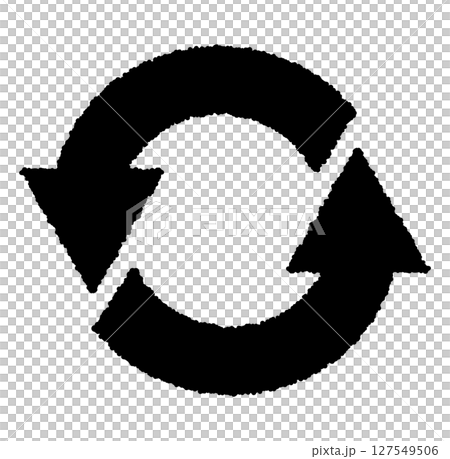Spinning circular black arrow icon 127549506