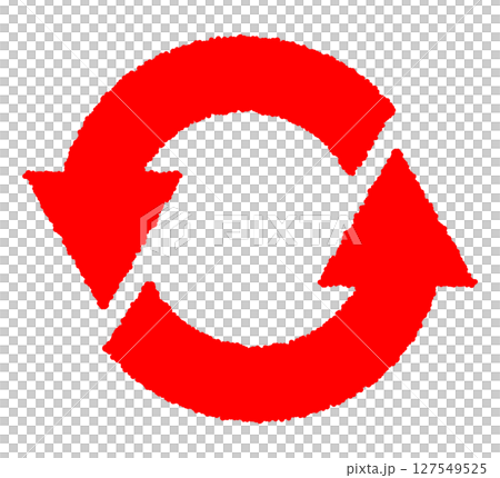 Spinning circular red arrow icon 127549525