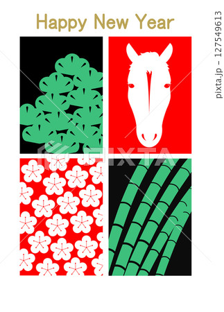 馬と松竹梅のイラスト 馬と松竹梅のイラスト 127549613