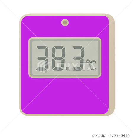 38.3℃を示す熱中症警戒レベルの温度計イラスト,紫背景の高温を示すデジタル温度計素材,危険な暑さを 38.3℃を示す熱中症警戒レベルの温度計イラスト,紫背景の高温を示すデジタル温度計素材,危険な暑さを 127550414