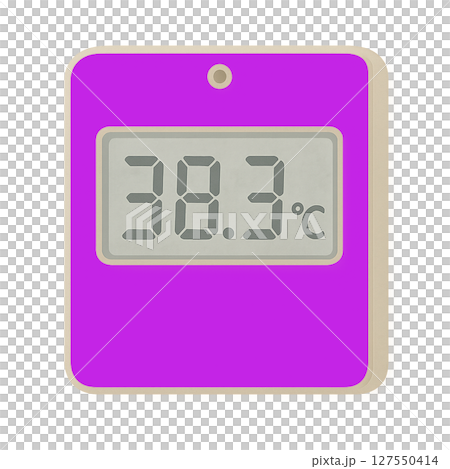 38.3℃を示す熱中症警戒レベルの温度計イラスト,紫背景の高温を示すデジタル温度計素材,危険な暑さを 38.3℃を示す熱中症警戒レベルの温度計イラスト,紫背景の高温を示すデジタル温度計素材,危険な暑さを 127550414