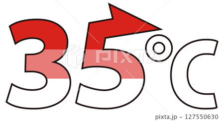 35℃以上のマーク 127550630