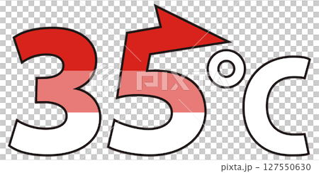 35℃以上のマーク 127550630