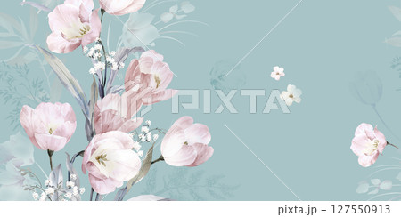 Serene Floral Pattern Collection for Calming Decor 127550913