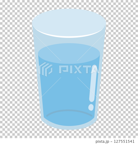 コップ1杯の水のイラスト 1個 コップ1杯の水のイラスト 1個 127551541