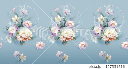 Floral And Geometric Motifs For Design Projects 127551616