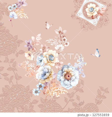Floral And Geometric Motifs For Design Projects 127551659