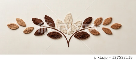 Artful Cacao Tree Branches Forming Elegant Botanical Design 127552119