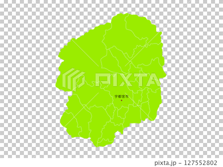 Map of Tochigi prefecture with administrative divisions 127552802