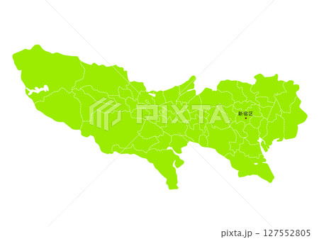 東京都行政区分付地図（都市のみ） 127552805