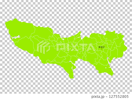 東京都行政区分付地図（都市のみ） 127552805