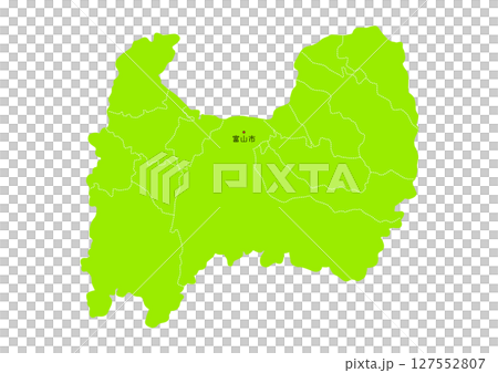 Map of Toyama prefecture with administrative divisions 127552807