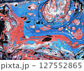Cosmic blue and pink pigment explosion resembling a swirling galaxy, ideal for bold digital art, vivid prints, or space-inspired compositions 127552865