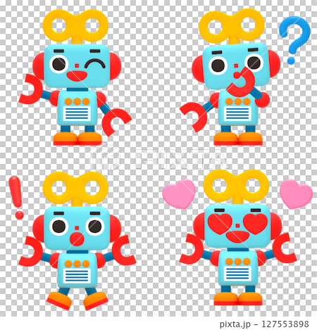可愛いロボット表情セット 可愛いロボット表情セット 127553898