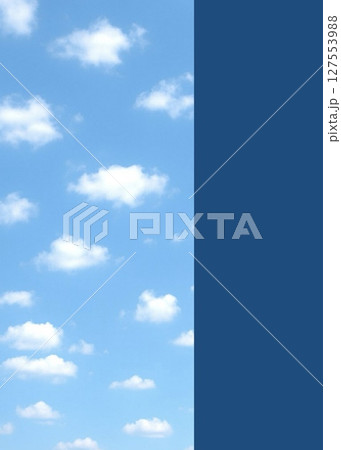 さわやかな青空と紺の縦枠が入ったA3縦長の選挙ポスター背景(300mm×420mm) 127553988