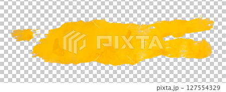 yellow watercolor background. Artistic hand paint. Isolated on transparent background. 127554329