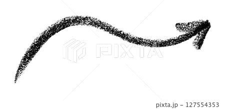 Black arrow symbol colored pencil isolated on transparent background 127554353