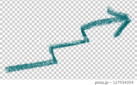 Green arrow symbol colored pencil isolated on transparent background Green arrow symbol colored pencil isolated on transparent background 127554354