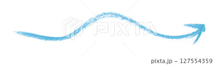 Light blue arrow symbol colored pencil isolated on transparent background 127554359