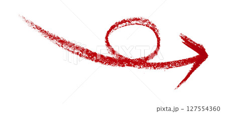 Red arrow symbol colored pencil isolated on transparent background Red arrow symbol colored pencil isolated on transparent background 127554360