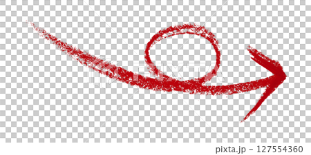 Red arrow symbol colored pencil isolated on transparent background Red arrow symbol colored pencil isolated on transparent background 127554360