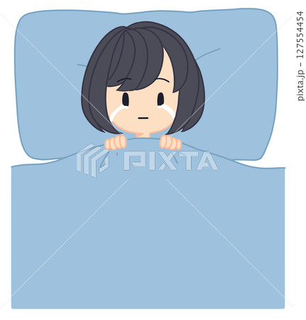泣いて眠れない女性 127554454
