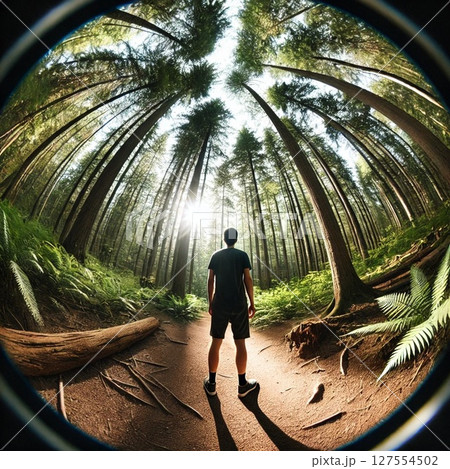 小動物が下から見上げる人間の世界 127554502