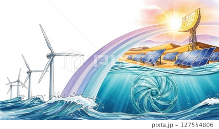 次世代再生エネルギーコラージュ 次世代再生エネルギーコラージュ 127554806