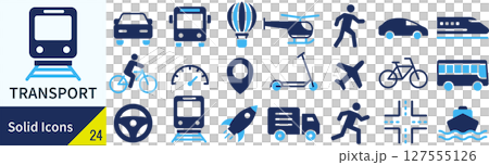 Vehicle silhouette icon set 127555126