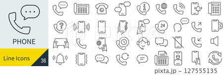 電話に関するアイコンセット 127555135