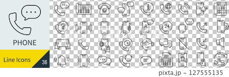 電話に関するアイコンセット 127555135