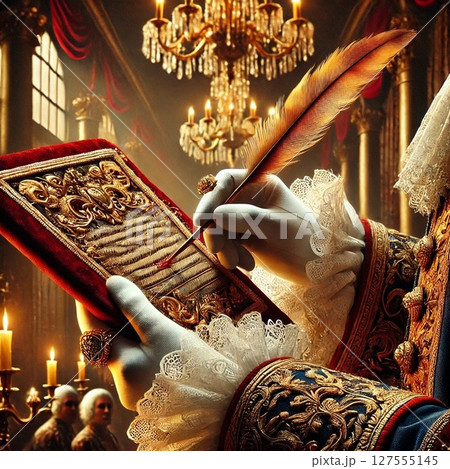 西洋式の選挙の投票の様子 127555145