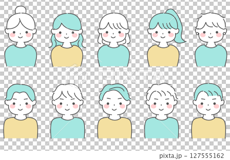各種男人和女人的簡單插圖 各種男人和女人的簡單插圖 127555162